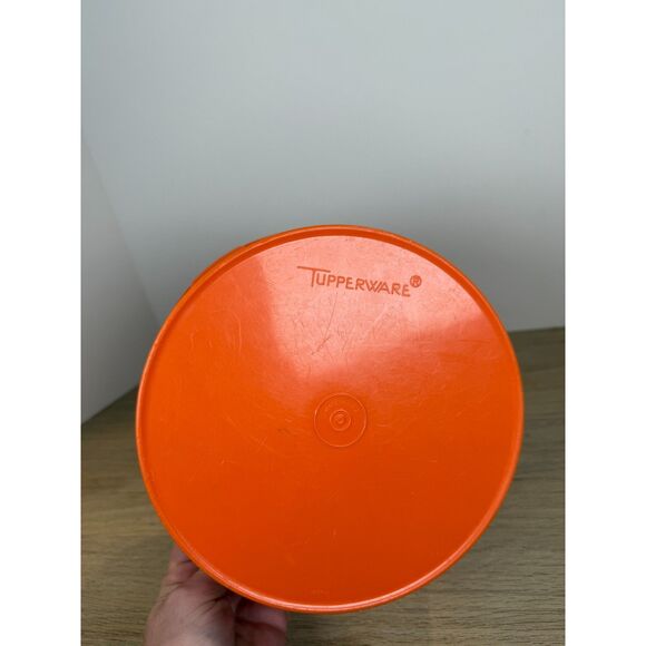 Tupperware Sunshine Orange Servalier Canister With Lid 8" Cookie Jar Retro - Picture 2 of 3